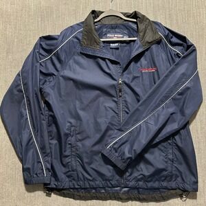 Polo Sport Ralph Lauren Mens XL Navy Blue Full Zip Windbreaker Jacket Mesh Lined